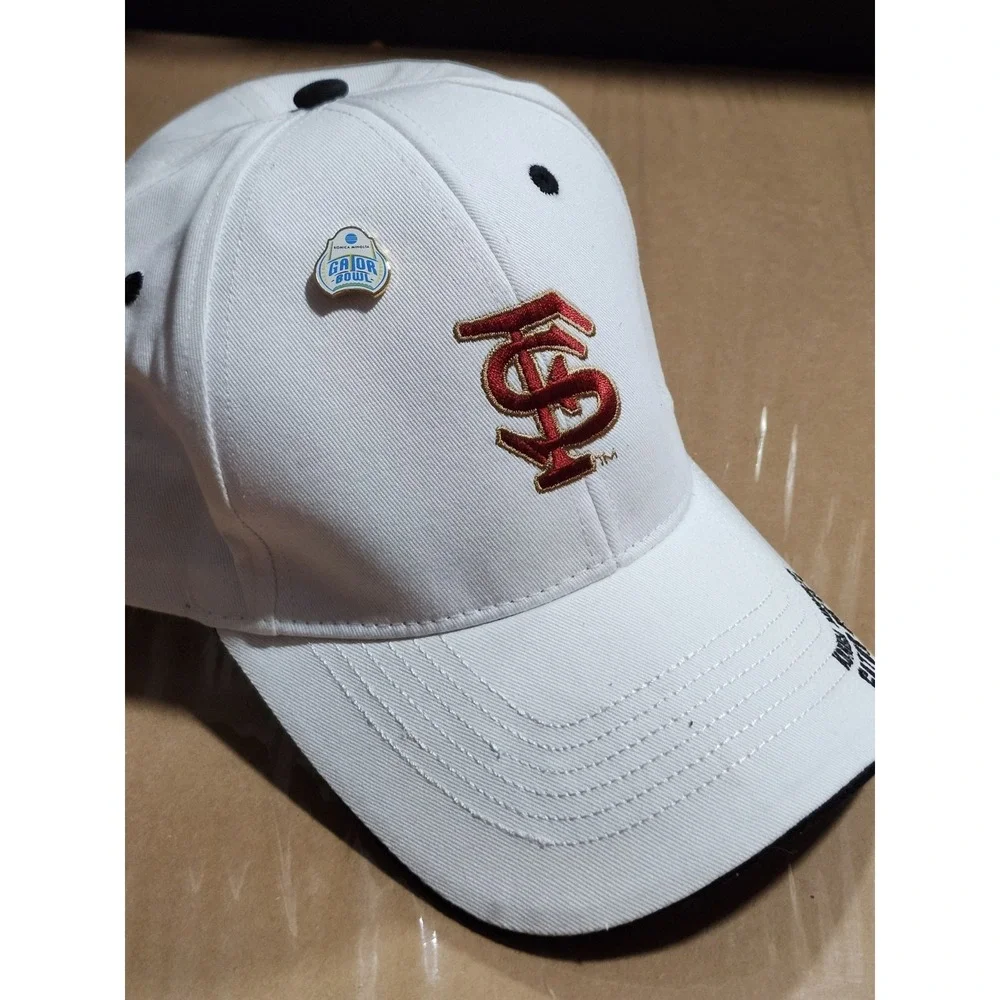 FSU Florida State 2010 Gator Bowl Hat Konica Minolta Bobby Bowden Final Game Pin